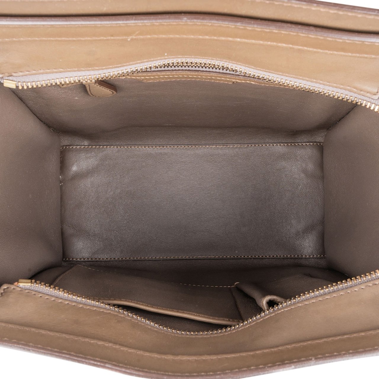 Celine Céline Tricolor Leather Luggage Handbag Bruin