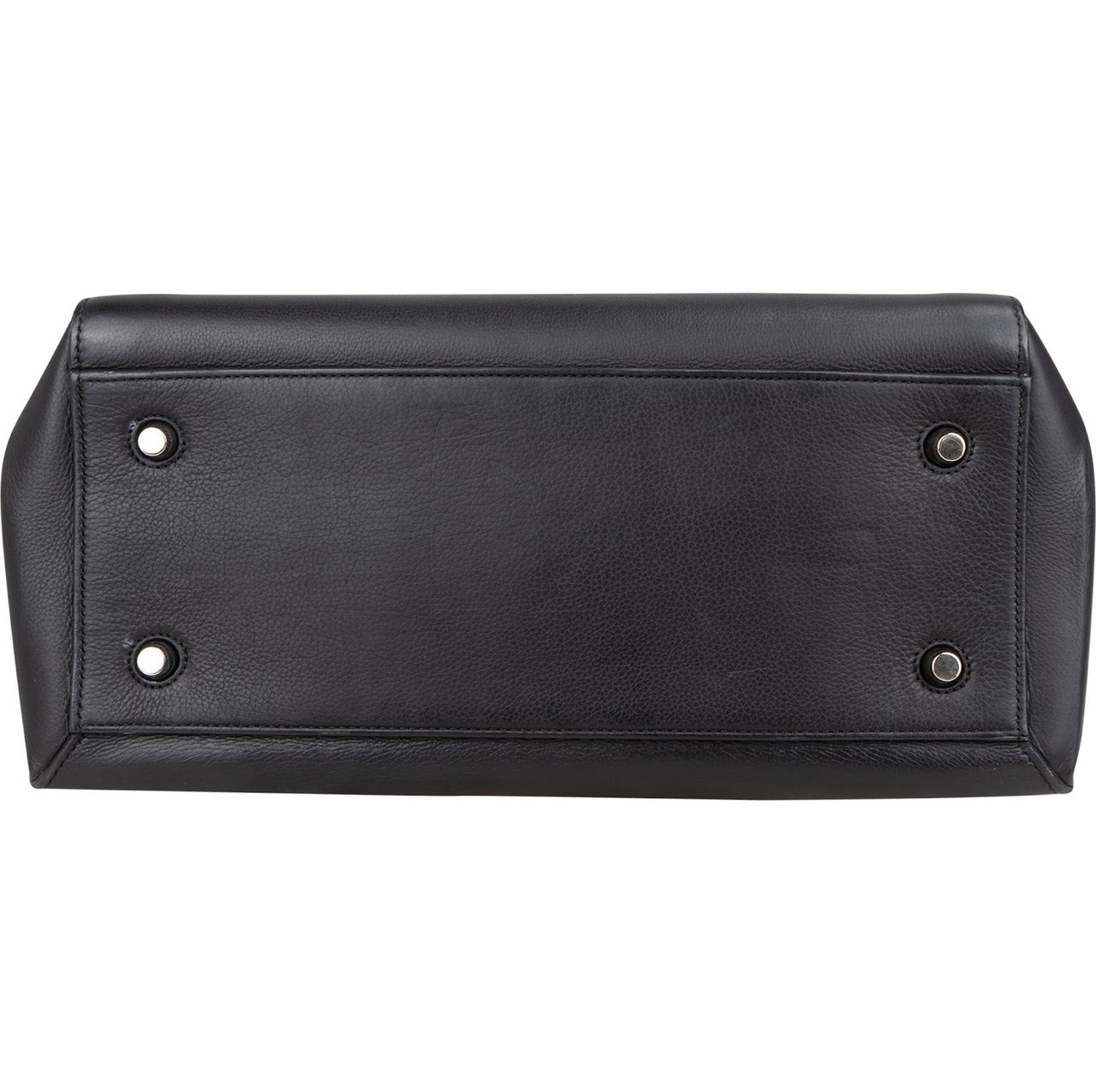 Celine Céline Grained Leather Edge Handbag Zwart