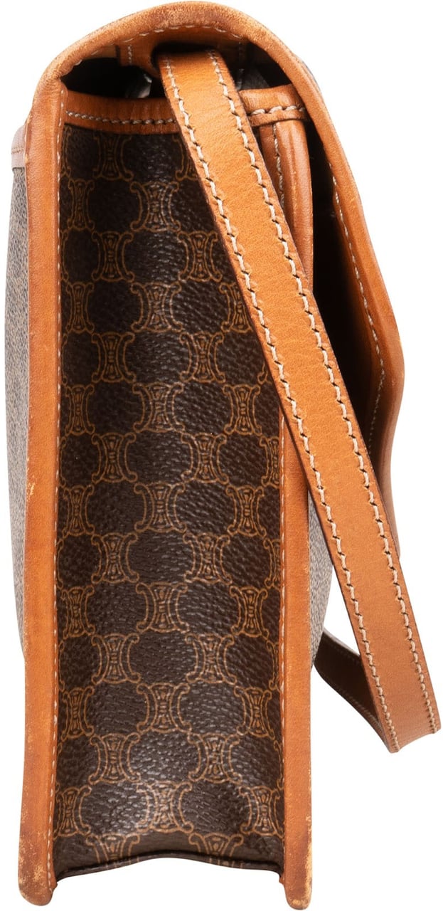 Celine Celine Macadam Monogram Flap Shoulder Bag Bruin