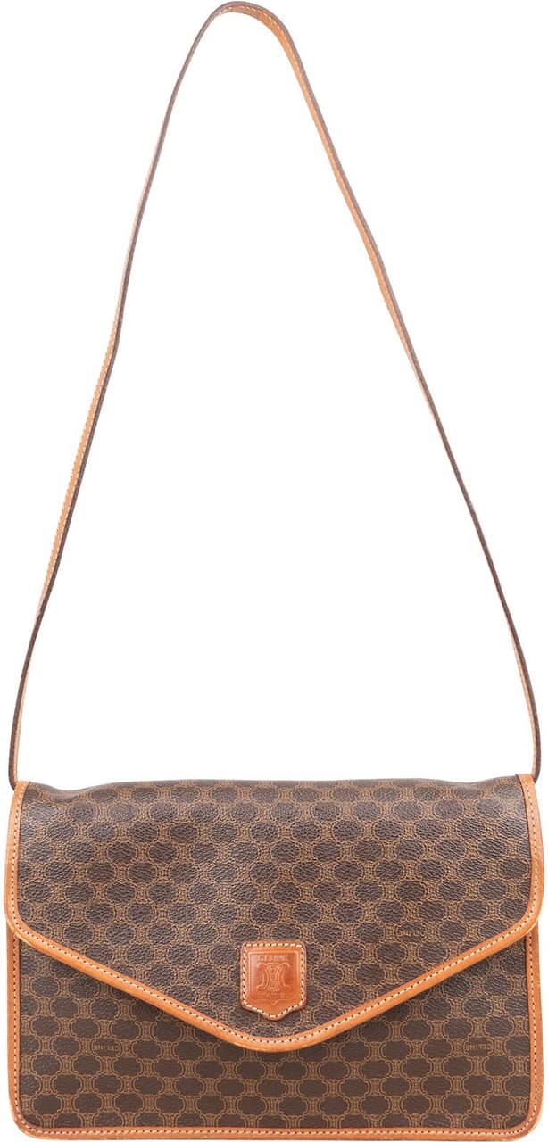 Celine Celine Macadam Monogram Flap Shoulder Bag Bruin