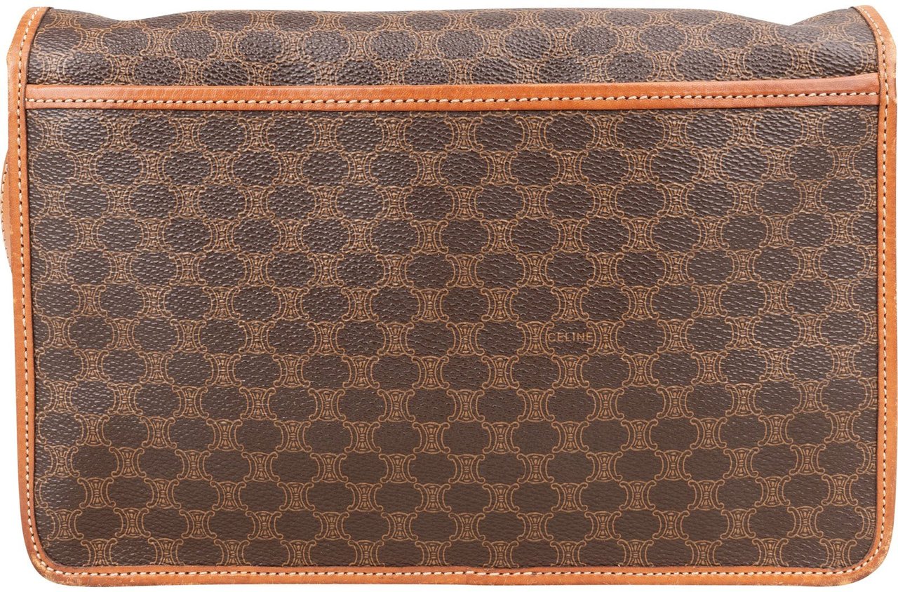 Celine Celine Macadam Monogram Flap Shoulder Bag Bruin