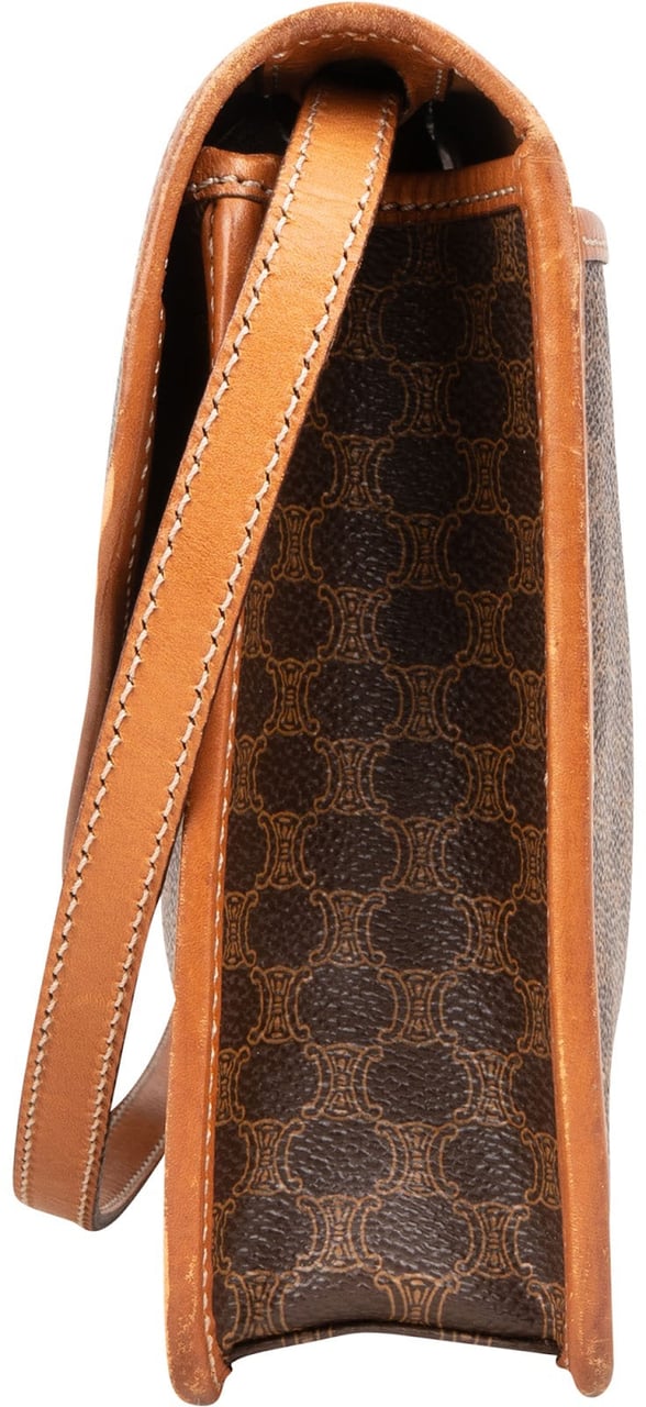 Celine Celine Macadam Monogram Flap Shoulder Bag Bruin