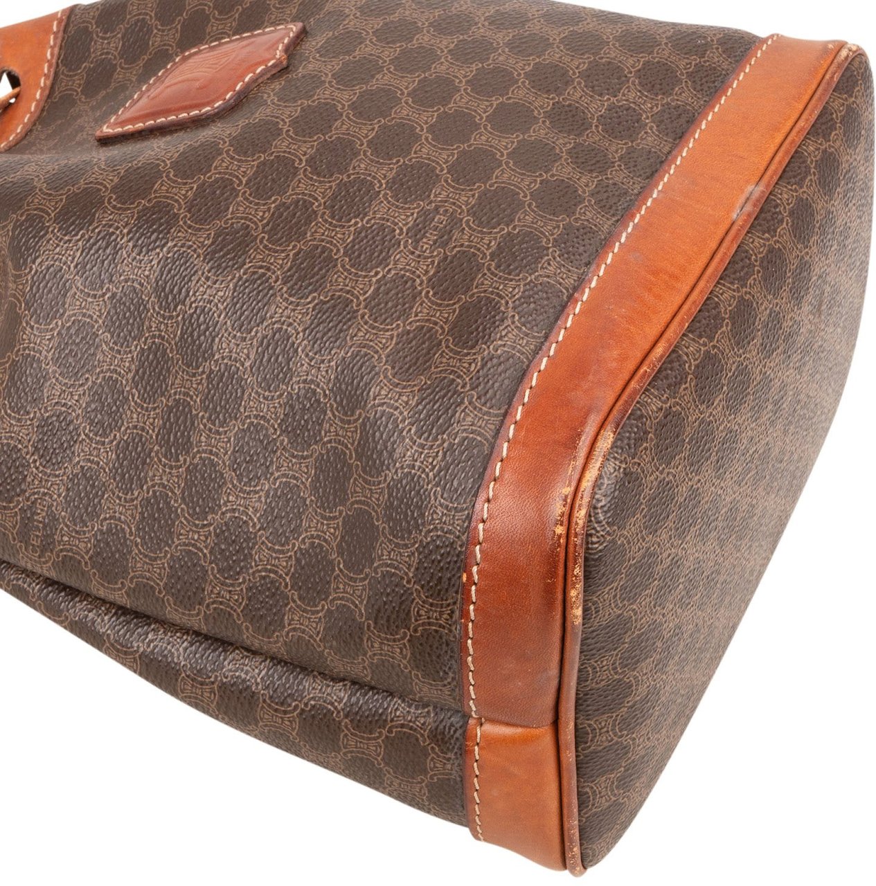 Celine Celine Macadam Monogram Drawstring Bucket Crossbody Bag Bruin