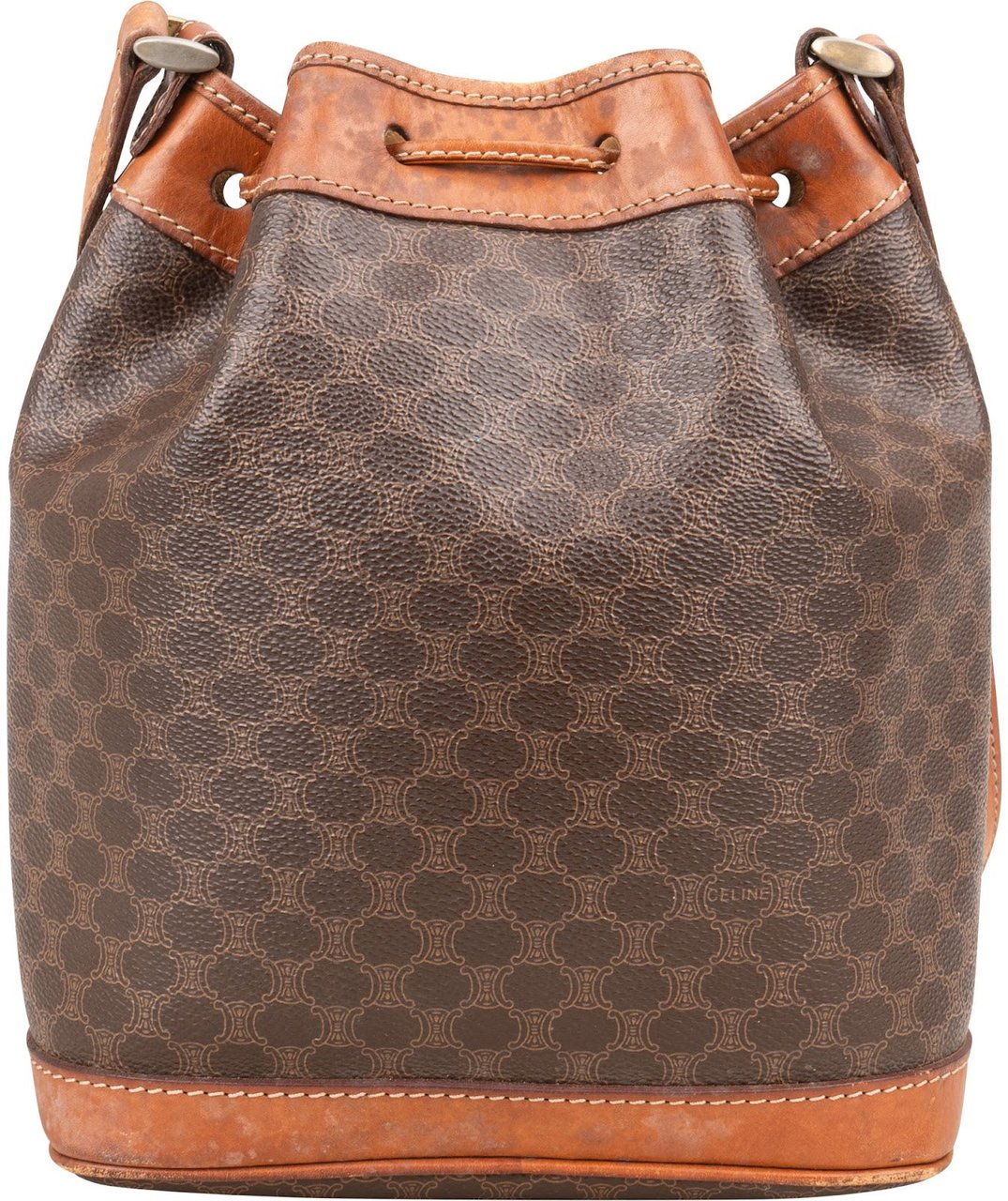 Celine Celine Macadam Monogram Drawstring Bucket Crossbody Bag Bruin