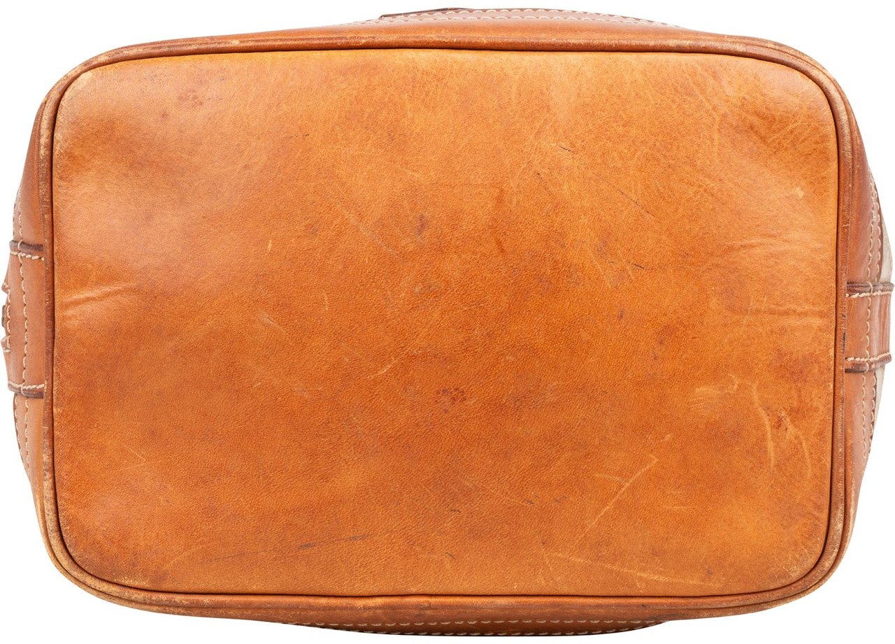 Celine Celine Monogram Macadam Canvas Bucket Shoulder Bag Bruin