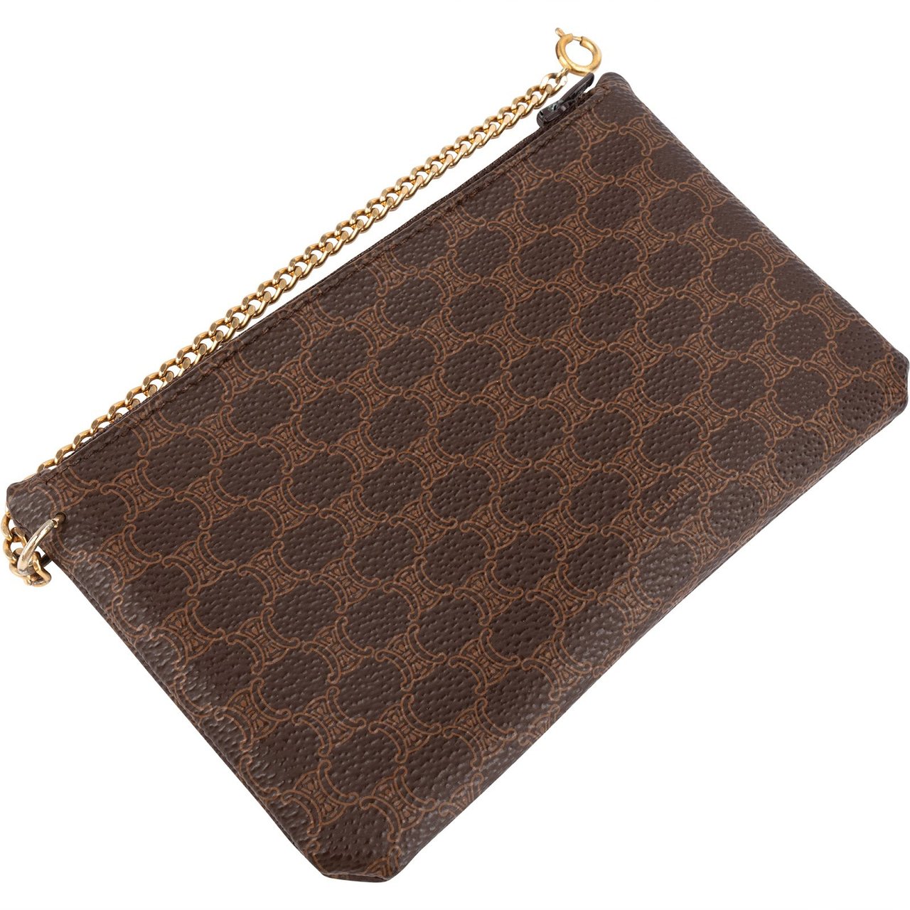 Celine Celine Maccadam Monogram Chain Pouch Bruin