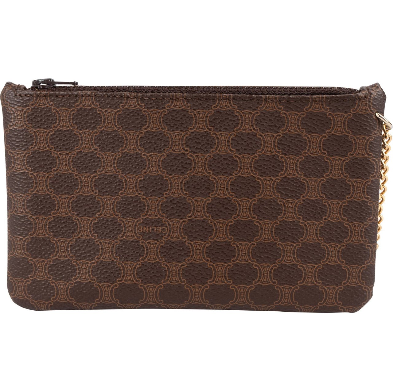Celine Celine Maccadam Monogram Chain Pouch Bruin