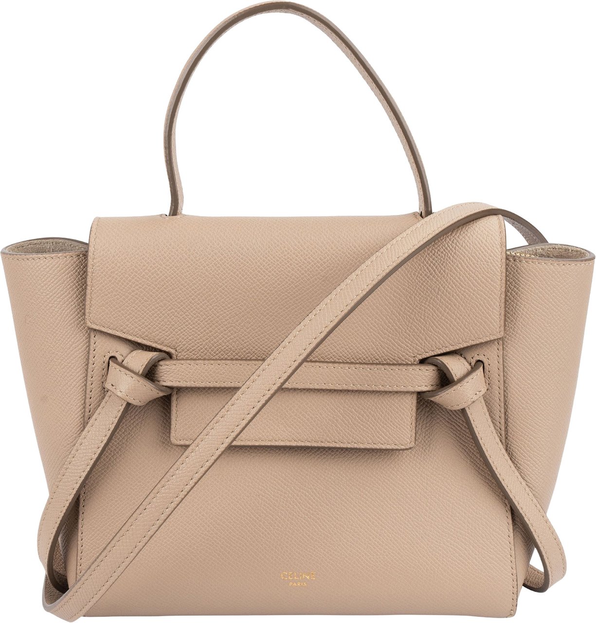 Celine Celine Grained Leather Belt Nano Handbag Beige