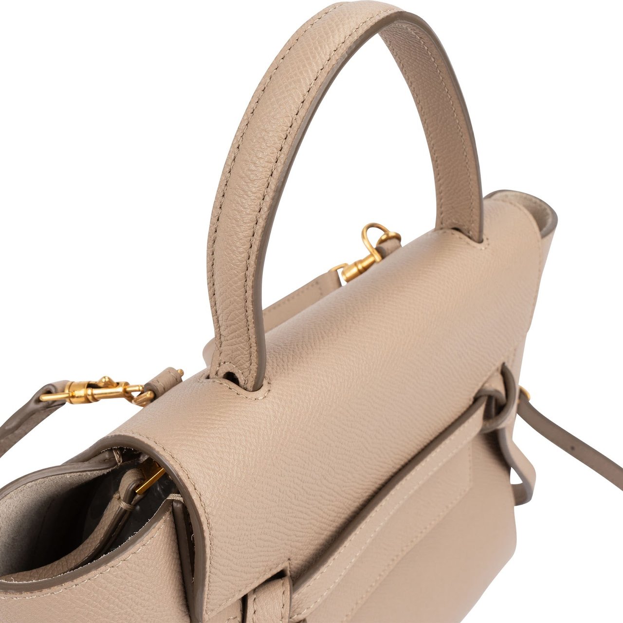 Celine Celine Grained Leather Belt Nano Handbag Beige