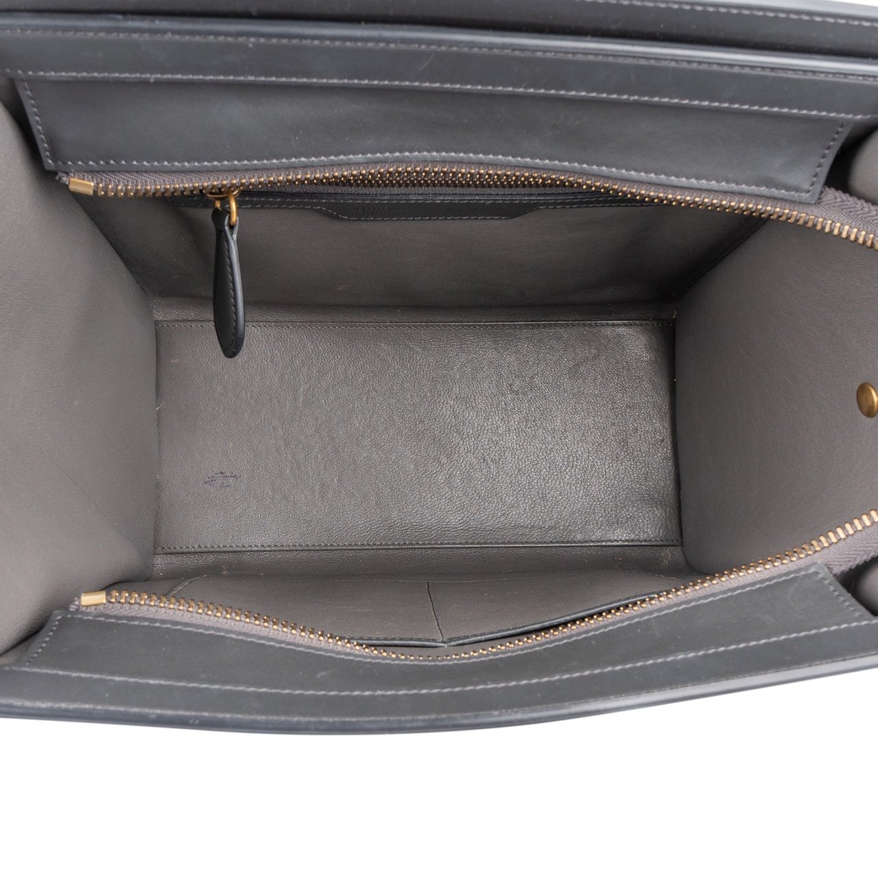 Celine Céline Tricolor Suede Leather Luggage Handbag Beige