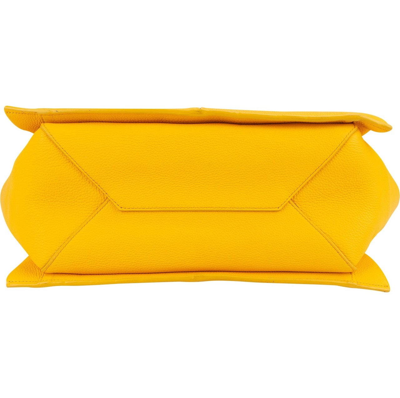 Celine Grained Calfskin Small Tri-Fold Shoulder Bag Geel