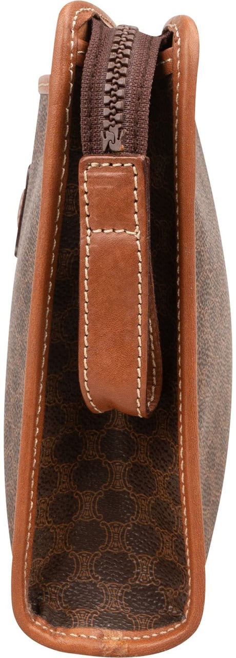 Celine Celine Macadam Monogram Canvas Clutch Bruin