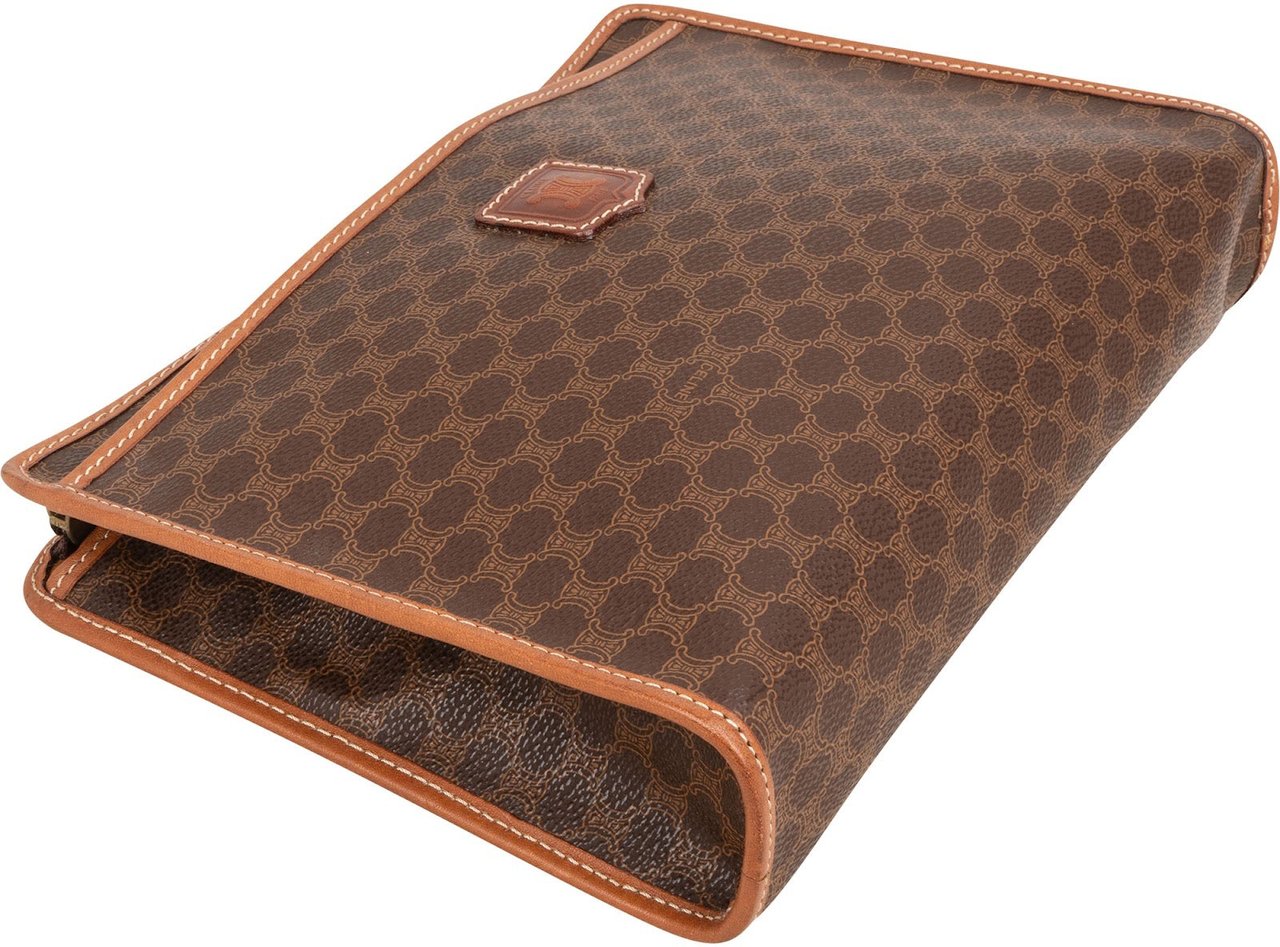 Celine Celine Macadam Monogram Canvas Clutch Bruin