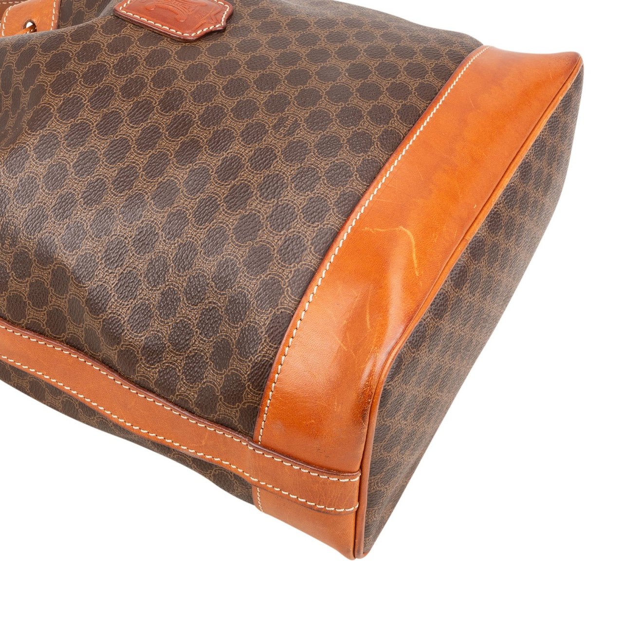 Celine Celine Macadam Monogram Canvas Drawstring Bucket Shoulder Bag Bruin