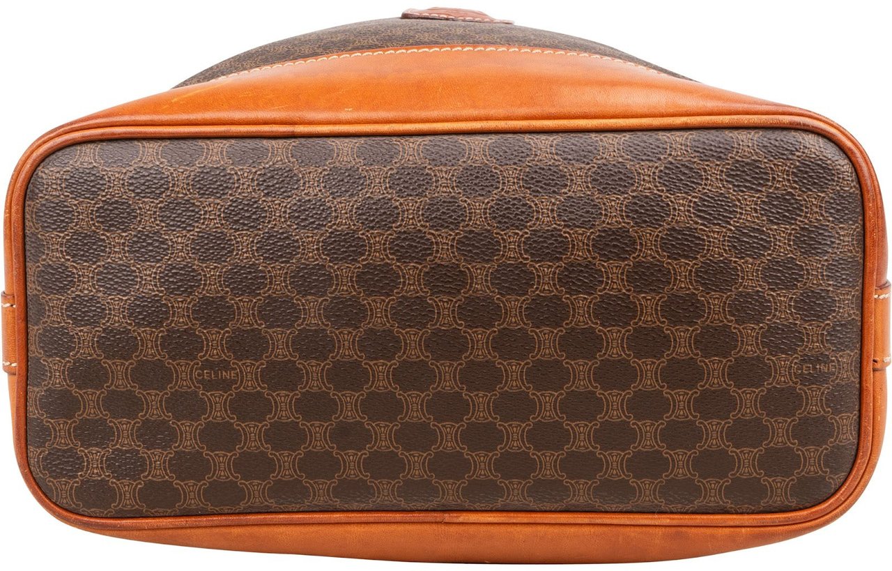 Celine Celine Macadam Monogram Canvas Drawstring Bucket Shoulder Bag Bruin