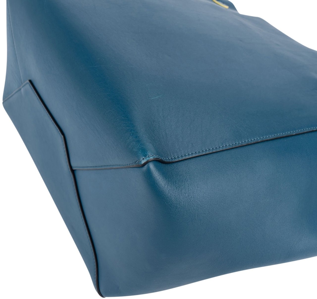 Celine Céline Blue Leather Cabas Phantom Drawstring Tassel Shoulder Bag Blauw