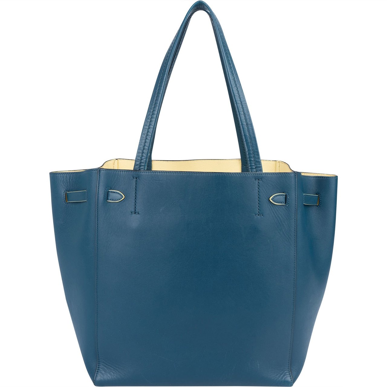Celine Céline Blue Leather Cabas Phantom Drawstring Tassel Shoulder Bag Blauw