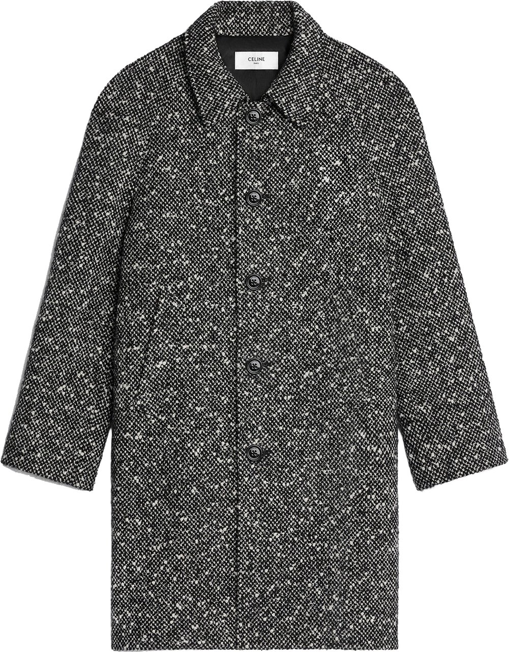 Celine Céline Camden Wool Tweed Coat Grijs