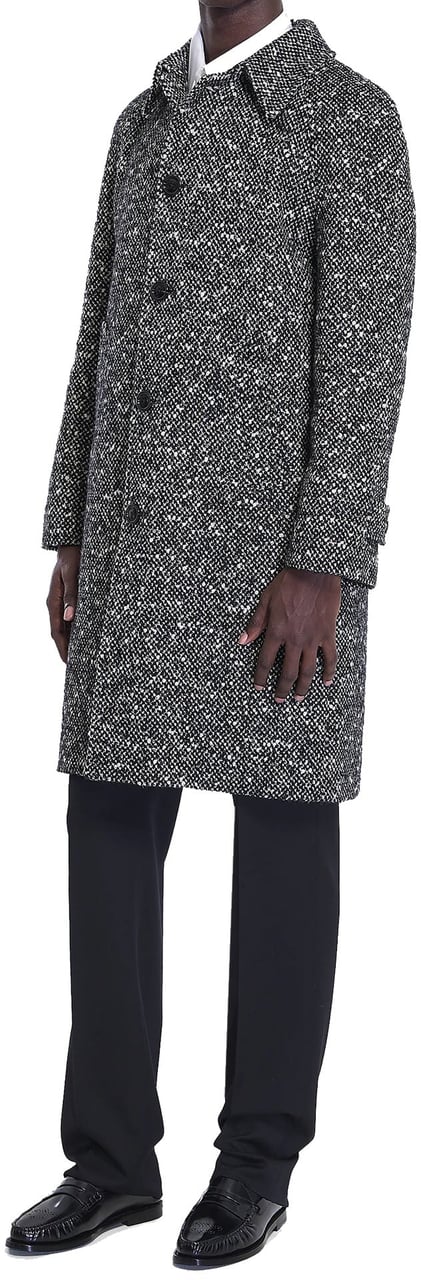 Celine Céline Camden Wool Tweed Coat Grijs