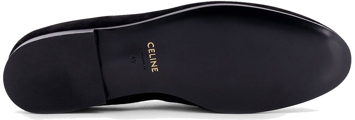Celine Velvet Loafers With Embroidered Triomphe Logo Divers