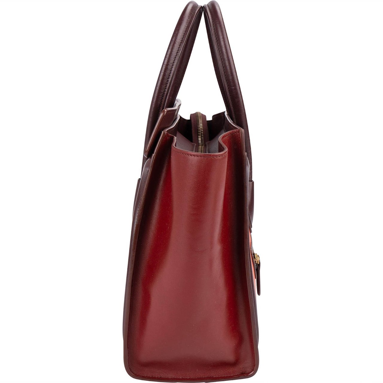 Celine Céline Tricolor Leather Luggage Handbag Oranje