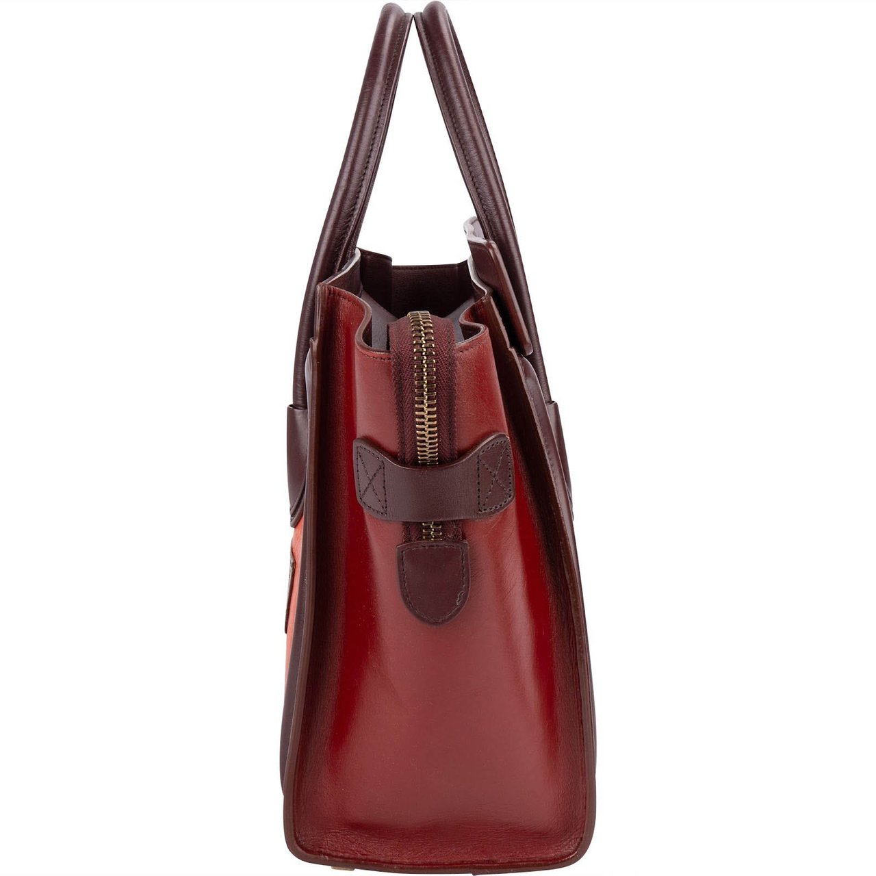 Celine Céline Tricolor Leather Luggage Handbag Oranje