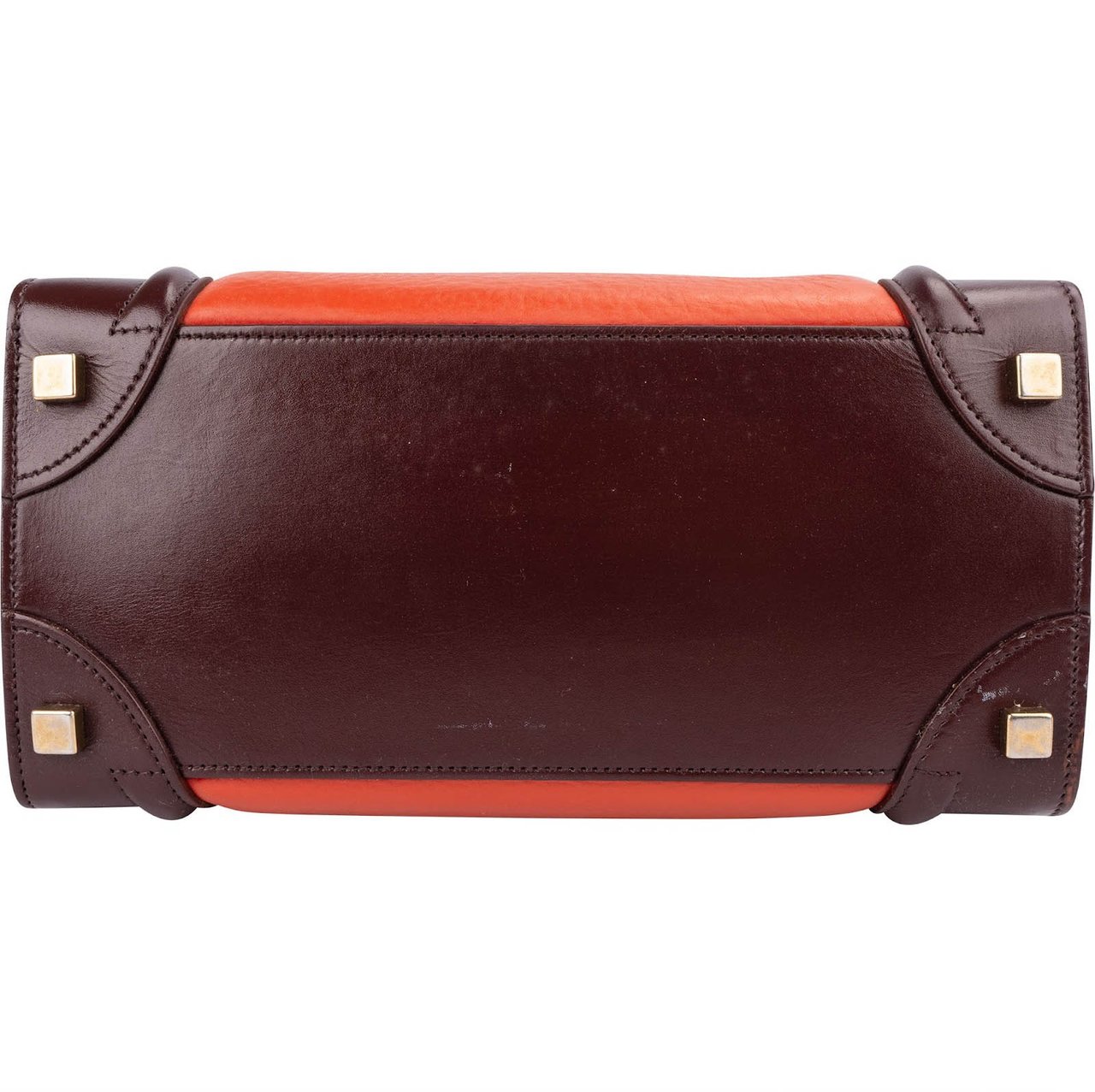 Celine Céline Tricolor Leather Luggage Handbag Oranje
