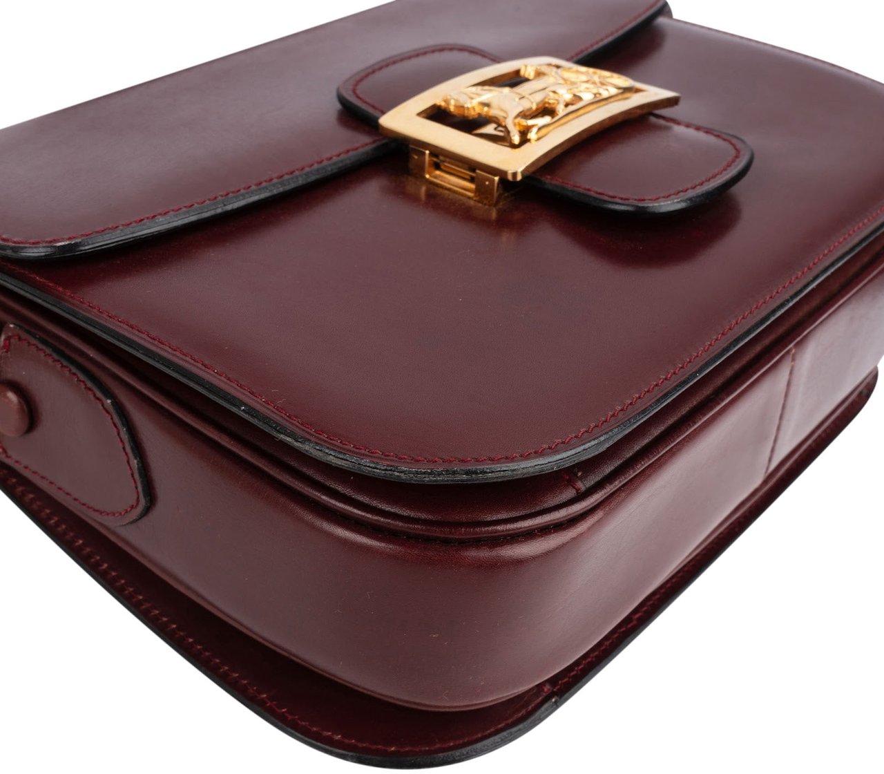 Celine Celine Leather Horse Carriage Triomphe Shoulder Bag Rood
