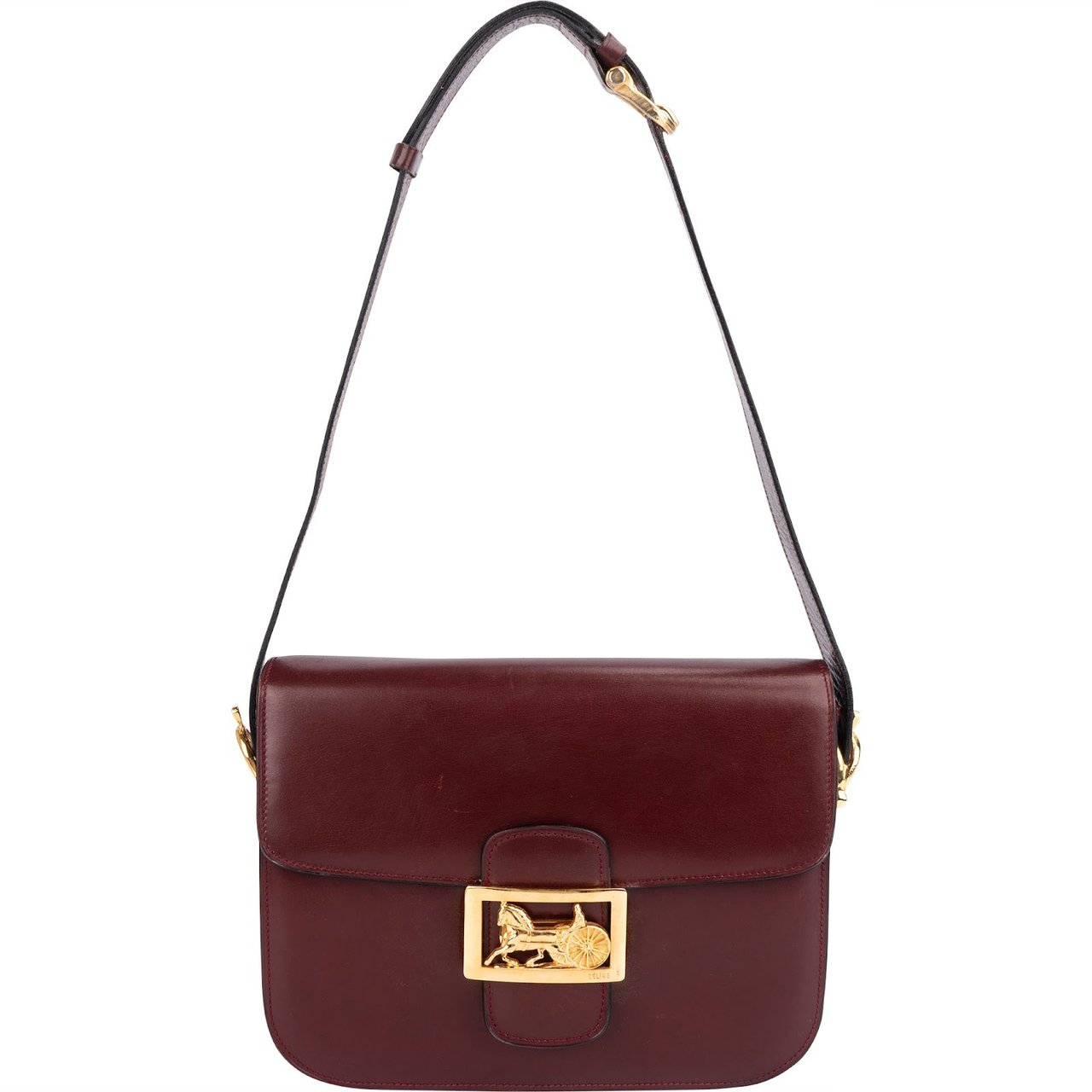 Celine Celine Leather Horse Carriage Triomphe Shoulder Bag Rood