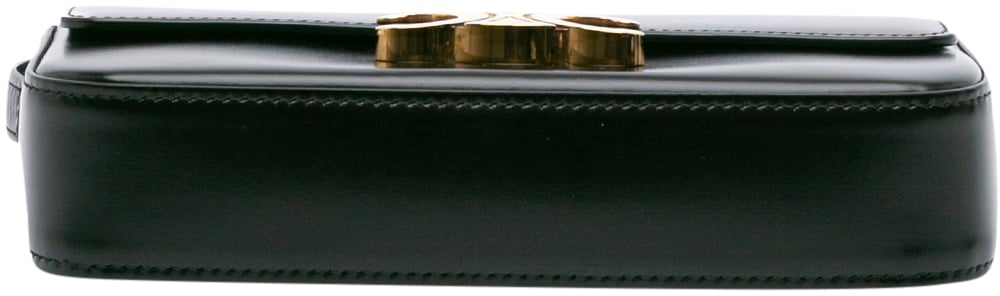 Celine Shiny Calfskin Claude Shoulder Bag Zwart