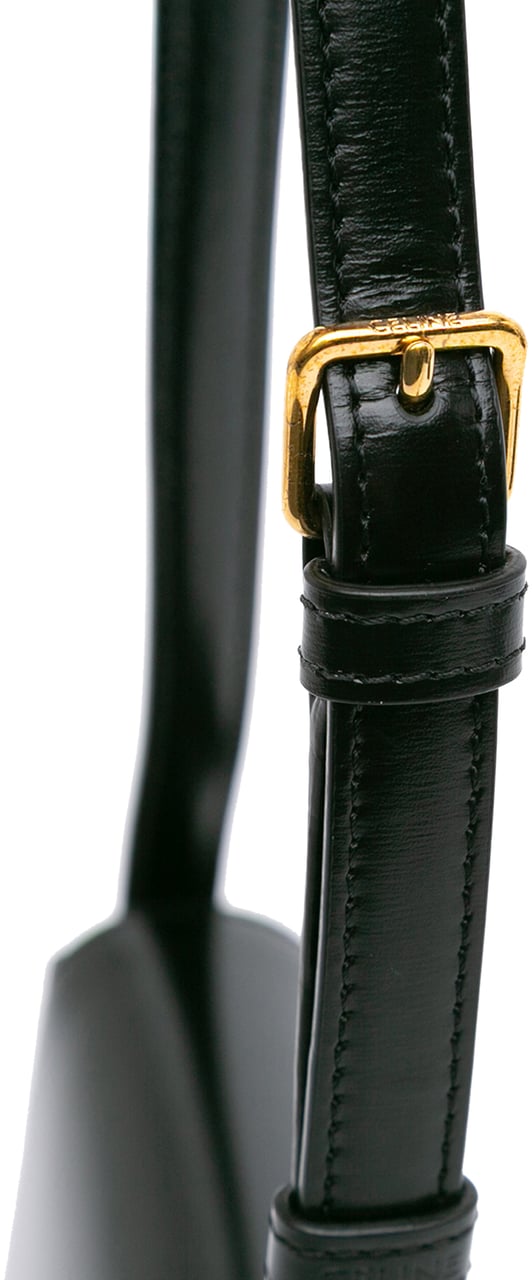 Celine Shiny Calfskin Claude Shoulder Bag Zwart
