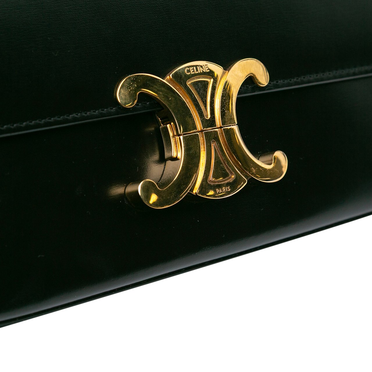 Celine Shiny Calfskin Claude Shoulder Bag Zwart
