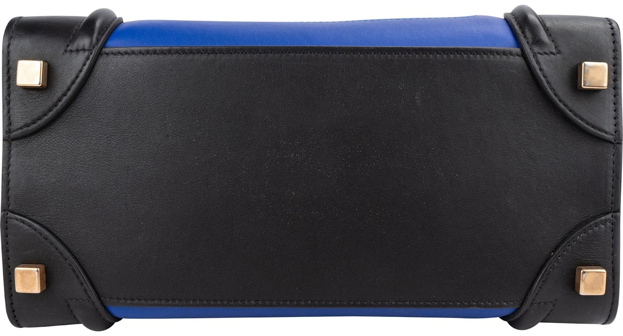 Celine Céline Tricolor Leather Luggage Handbag Blauw