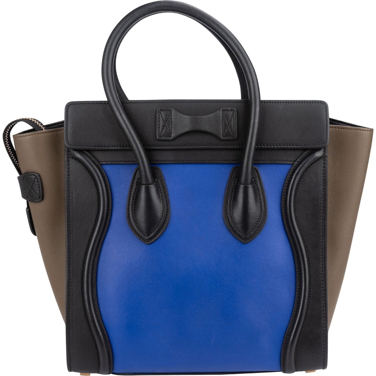 Celine Céline Tricolor Leather Luggage Handbag Blauw