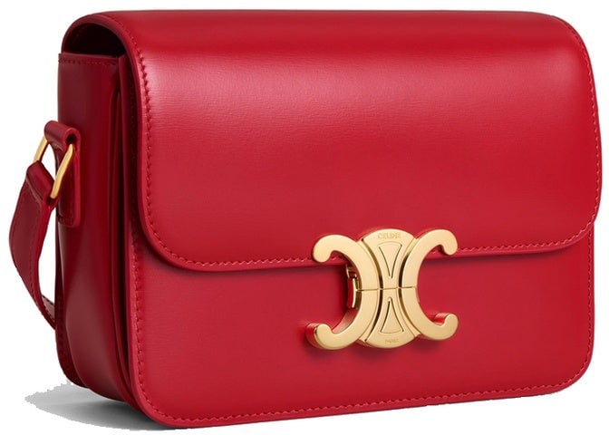 Celine Celine Teen Triomphe Shoulder Bag Rood