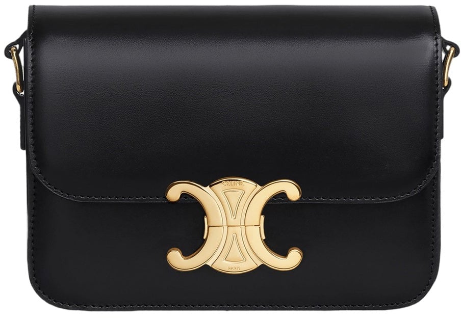 Celine Celine Teen Triomphe Shoulder Bag Zwart