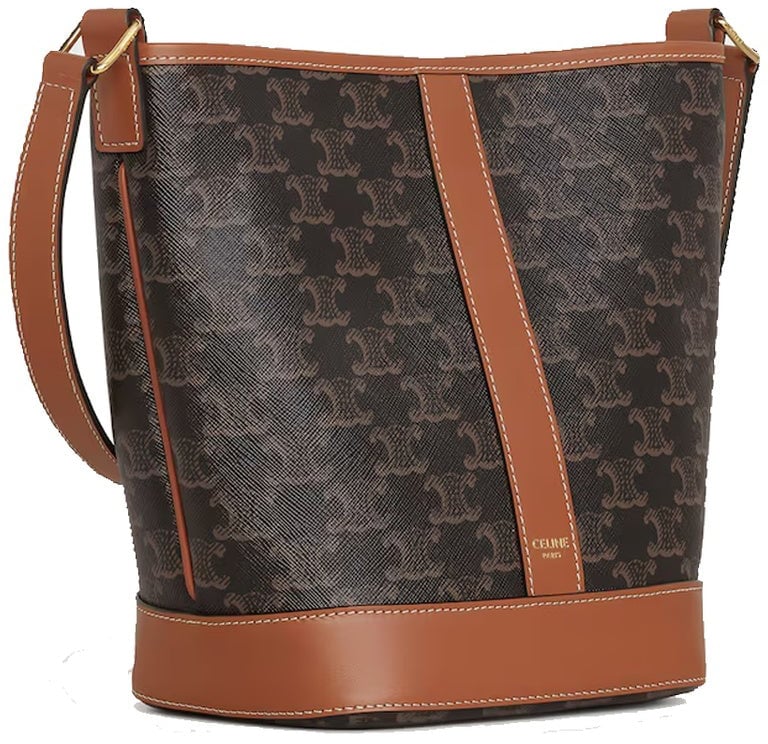 Celine Small Triomphe Bucket Bag Bruin
