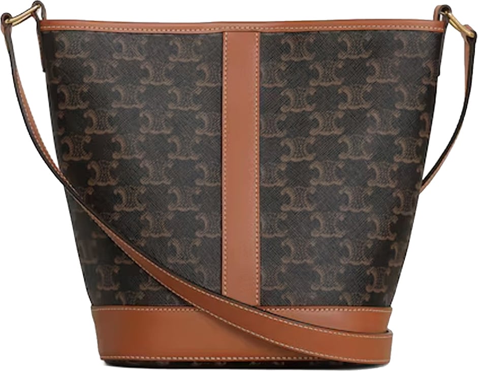 Celine Small Triomphe Bucket Bag Bruin