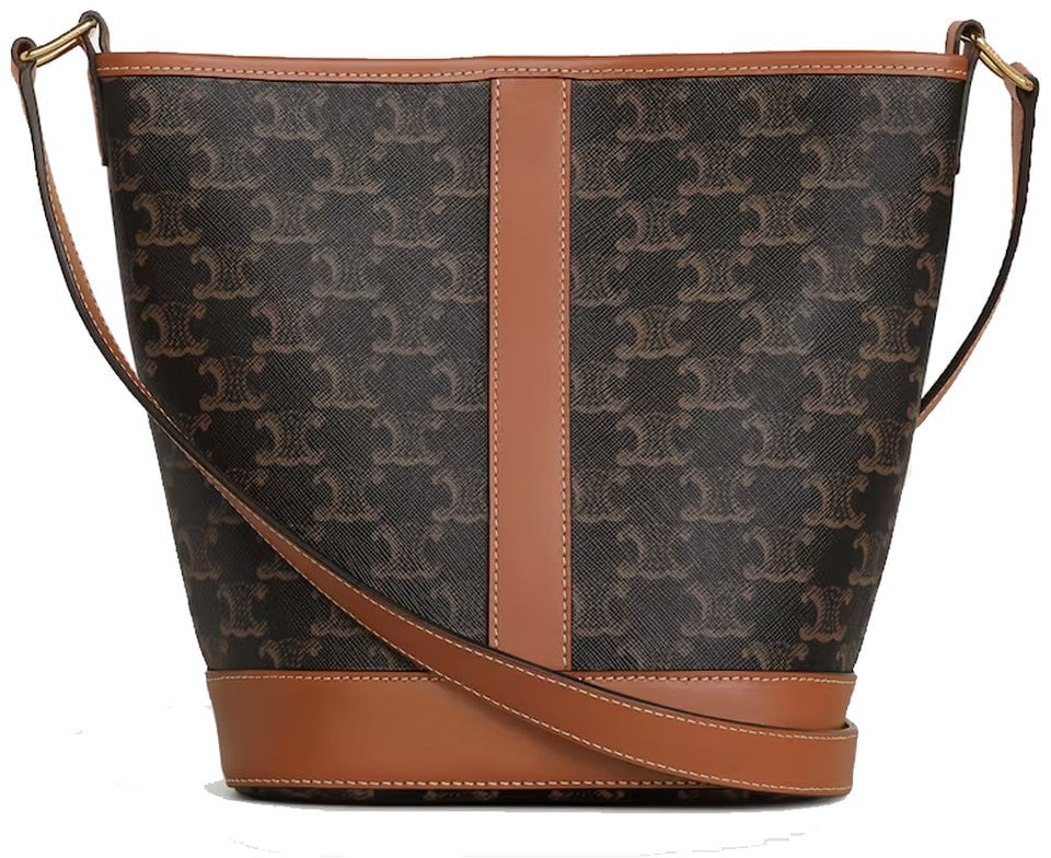 Celine Small Triomphe Bucket Bag Bruin