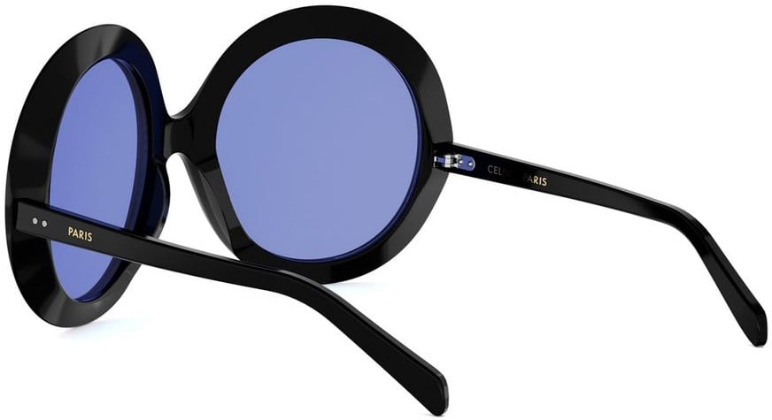 Celine Black CL40345I Disc Round Acetate Sunglasses Blauw