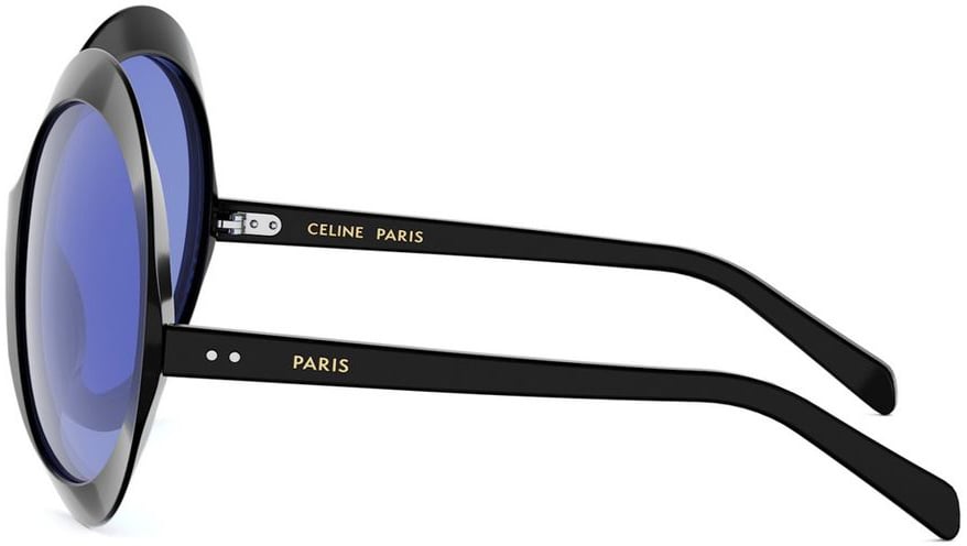Celine Black CL40345I Disc Round Acetate Sunglasses Blauw