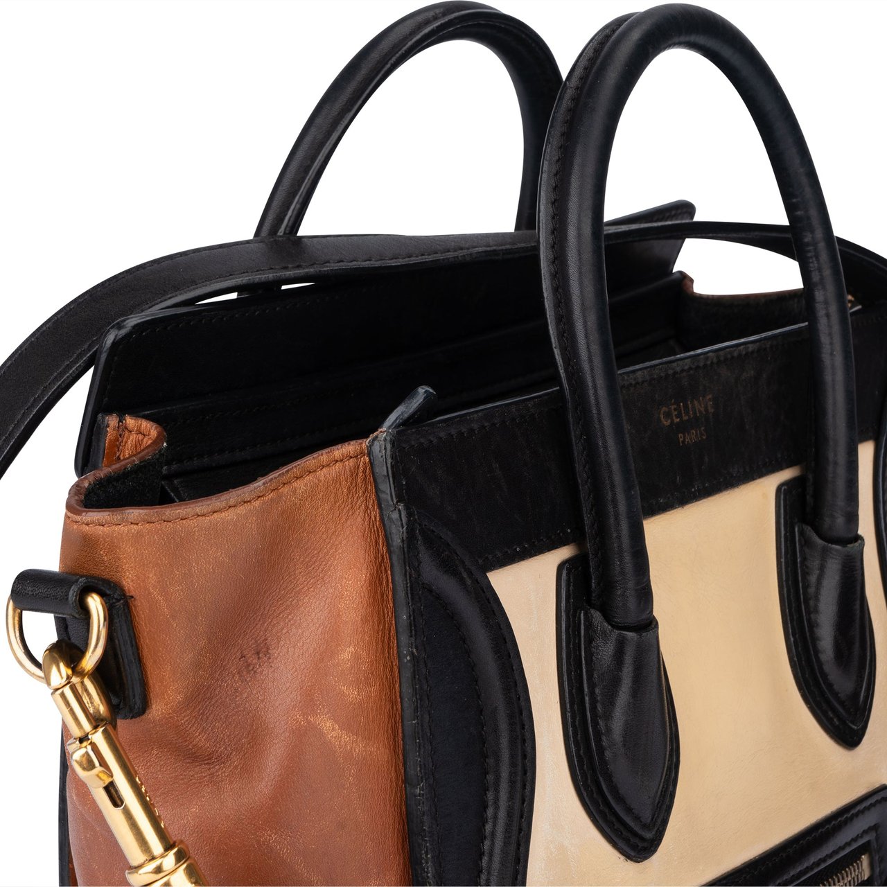 Celine Celine Tricolor Leather Luggage Handbag Divers