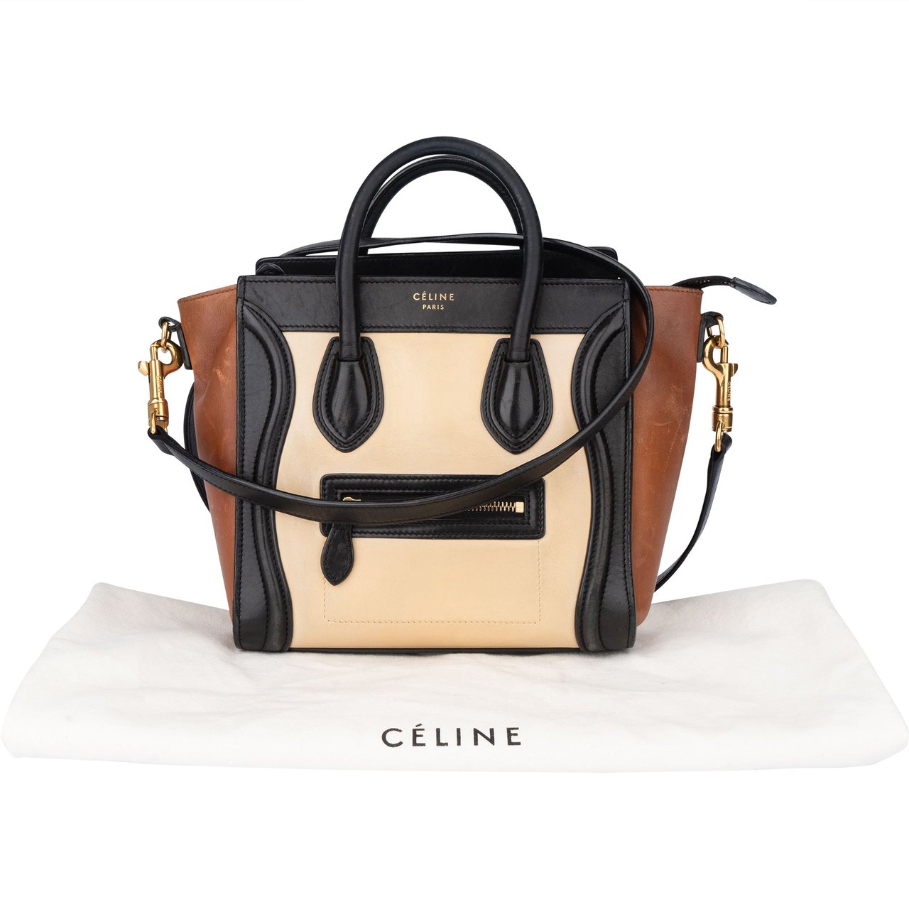 Celine Celine Tricolor Leather Luggage Handbag Divers
