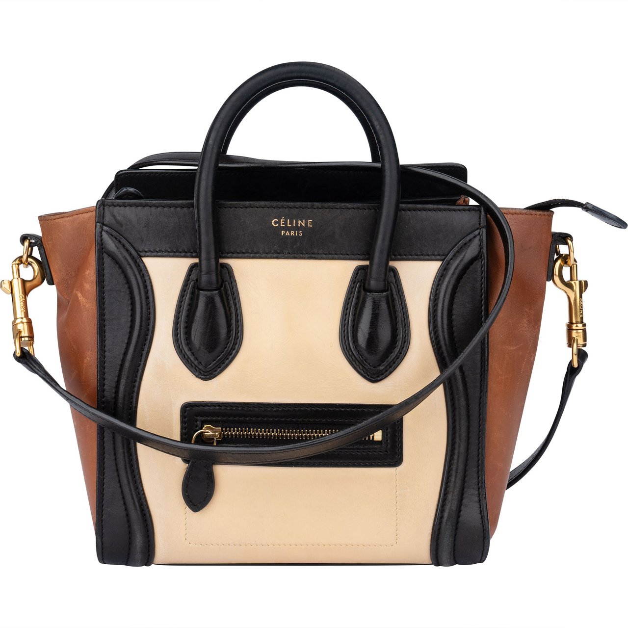 Celine Celine Tricolor Leather Luggage Handbag Divers
