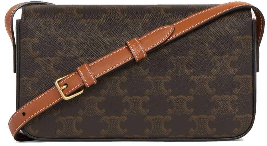 Celine Celine Claude Triomphe Shoulder Bag Bruin