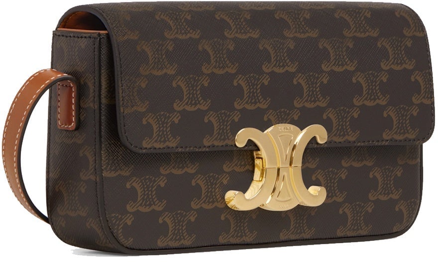 Celine Celine Claude Triomphe Shoulder Bag Bruin