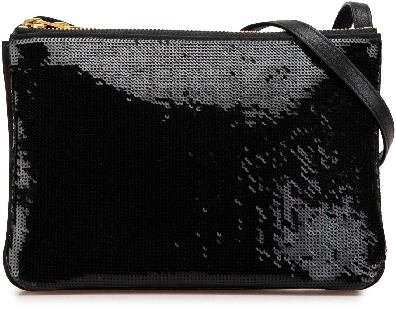 Celine Small Sequin Trio Crossbody Zwart