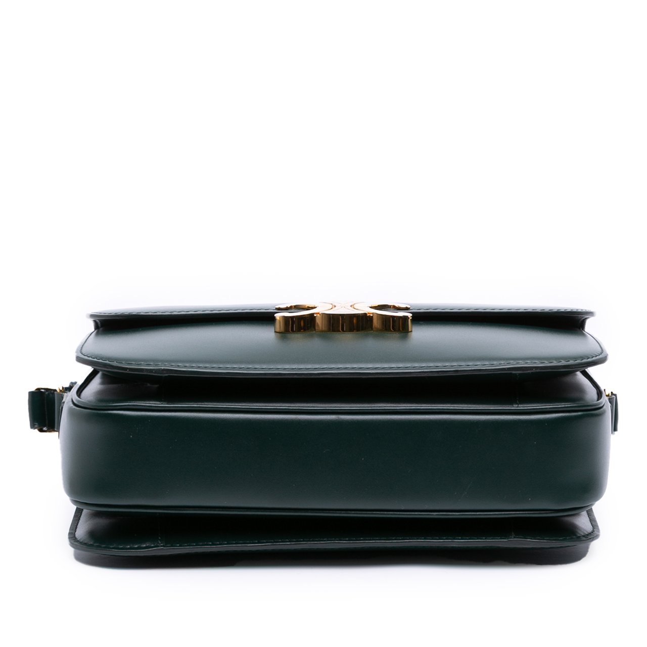 Celine Classique Shiny Calfskin Triomphe Crossbody Groen