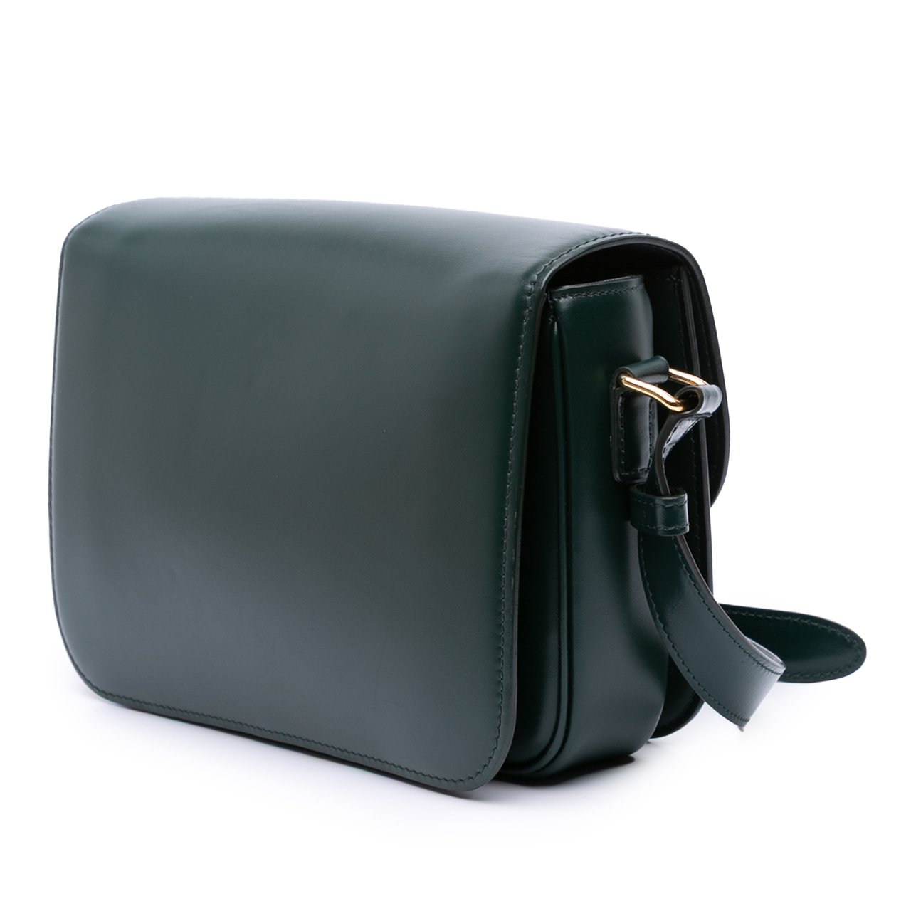 Celine Classique Shiny Calfskin Triomphe Crossbody Groen