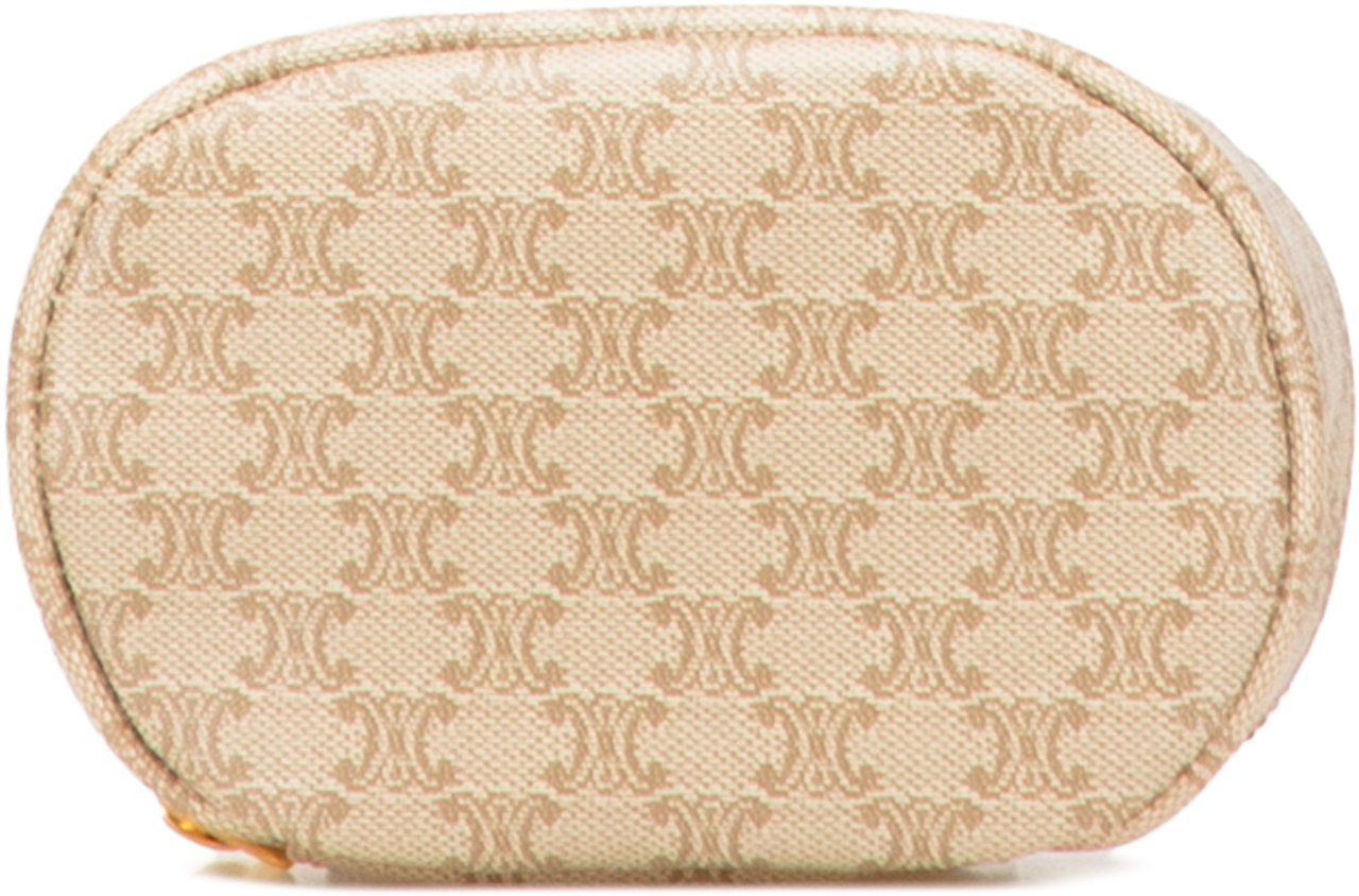 Celine Macadam Coated Canvas Vanity Bag Bruin